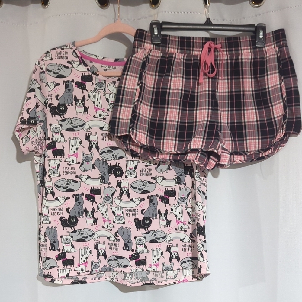 Pink and Black Dog Themed Pajama Set - Picture 6 of 6